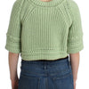 Ermanno Scervino Green Cropped Knit Sweater Knitted Jumper