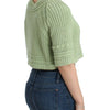 Ermanno Scervino Green Cropped Knit Sweater Knitted Jumper