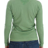 Ermanno Scervino Green Wool Blend Striped Long Sleeve Sweater