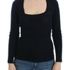 Ermanno Scervino Blue Knitted Wool Stretch Sweater Top