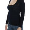 Ermanno Scervino Blue Knitted Wool Stretch Sweater Top