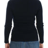 Ermanno Scervino Blue Knitted Wool Stretch Sweater Top