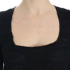 Ermanno Scervino Blue Knitted Wool Stretch Sweater Top