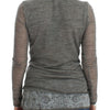 Ermanno Scervino Gray Wool Blend Stretch Long Sleeve Sweater