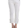 Ermanno Scervino White Cropped Jeans Denim Pants Branded Capri