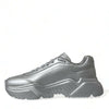 Dolce & Gabbana Silver DAYMASTER Leather Men Casual Sneakers Shoes