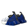 Dolce & Gabbana White Blue Sorrento Low Top Men Casual Sneakers Shoes