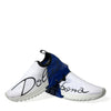 Dolce & Gabbana White Blue Sorrento Low Top Men Casual Sneakers Shoes
