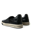 Dolce &amp; Gabbana – Schwarze Sneakers aus exotischem Leder in Kroko-Optik