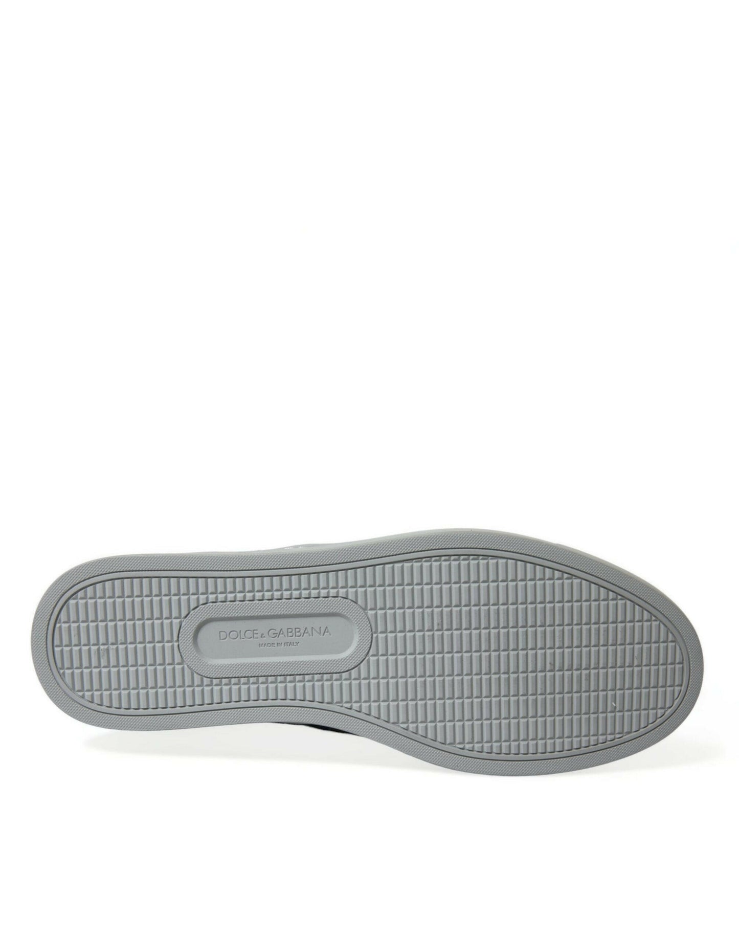 Dolce &amp; Gabbana – Blaue Sneakers aus Kalbsleder mit Leopardenmuster