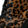 Dolce &amp; Gabbana Braune Sneakers aus Ponyhaarleder mit Leopardenmuster