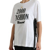 Dolce & Gabbana White Slogan Print Lacing Detailed T-shirt