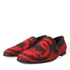 Dolce & Gabbana Red Black Torero Loafers Slippers Men Shoes