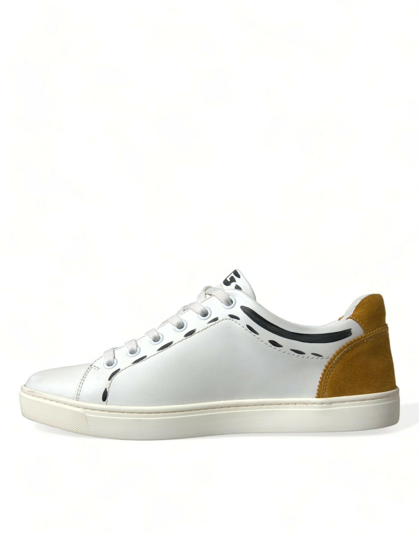 Dolce &amp; Gabbana Weißes Leder LOVE Milano Herren Sneakers Schuhe
