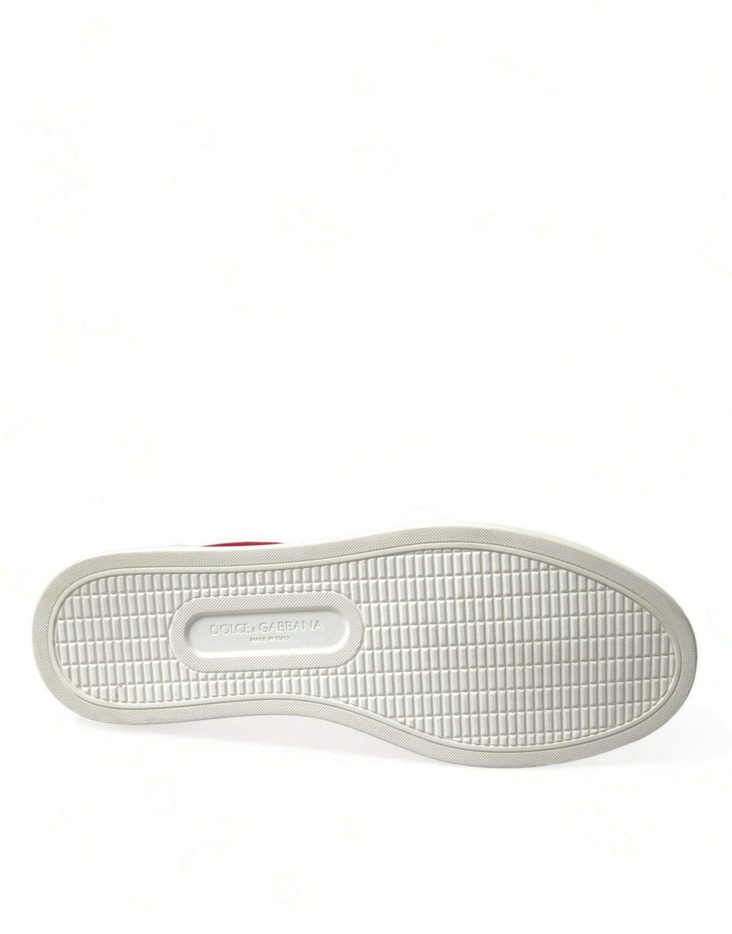 Dolce &amp; Gabbana Rote Wildleder Leder Männer Low Top Sneakers Schuhe