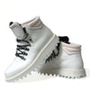 Dolce & Gabbana White Vulcano Trekking Ankle Boots Shoes