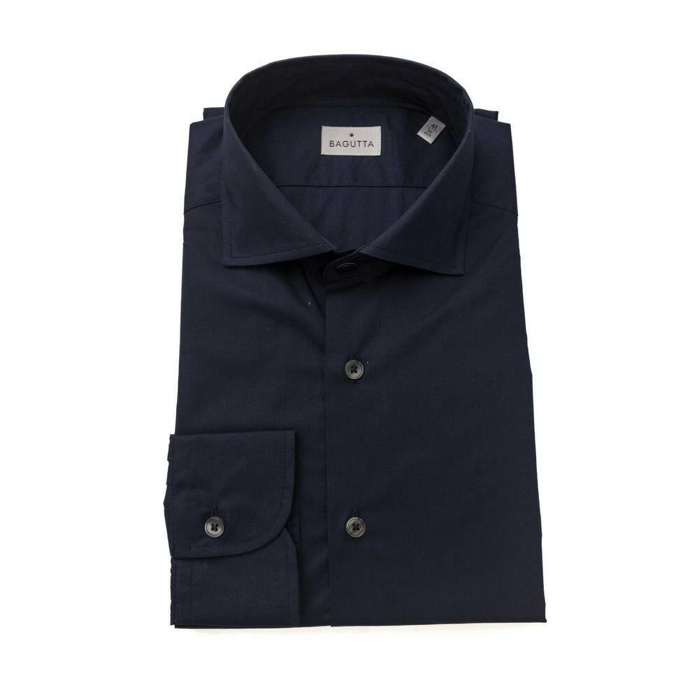 Bagutta Blue Cotton Men's Slim Shirt