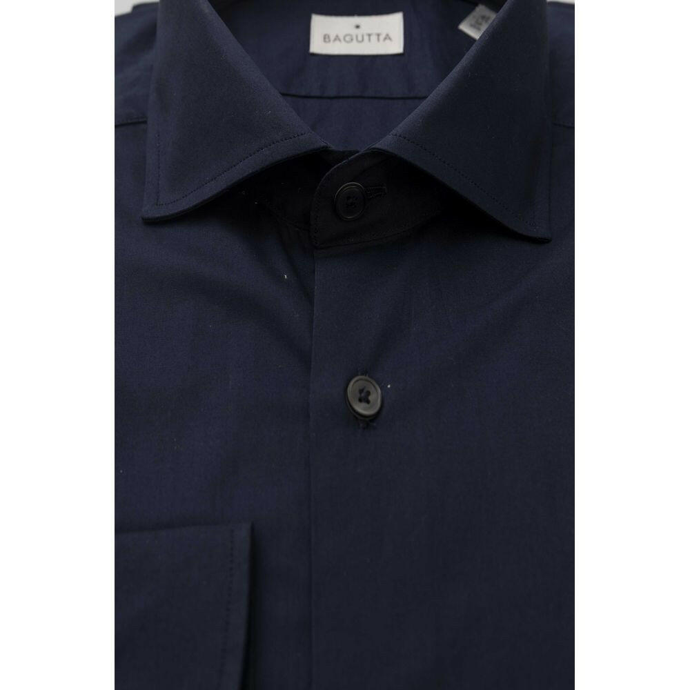 Bagutta Blue Cotton Men's Slim Shirt