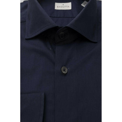 Chemise slim Bagutta en coton bleu pour homme