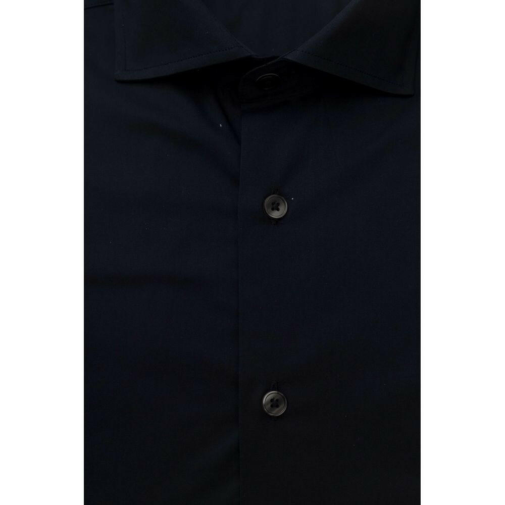 Bagutta Blue Cotton Men's Slim Shirt