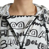 Dolce & Gabbana White Logo Print Hooded Blouson T-shirt Top