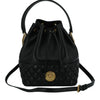 Versace Black Lamb Leather Bucket Shoulder Bag