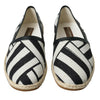Dolce & Gabbana Beige Black Striped Canvas Espadrilles MONDELLO Shoes