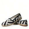 Dolce & Gabbana Beige Black Striped Canvas Espadrilles MONDELLO Shoes
