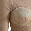 Dolce & Gabbana Beige Nylon Floral Lace Bustier Cropped Top