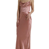 Dolce &amp; Gabbana – Langes Seidenkleid mit Spaghettiträgern in Rosa