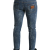 Dolce &amp; Gabbana – Blau verwaschene Skinny-Jeans aus Baumwollstretch