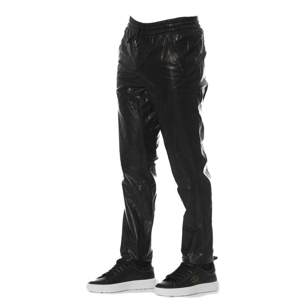 Trussardi Black Lamb Leather Pant