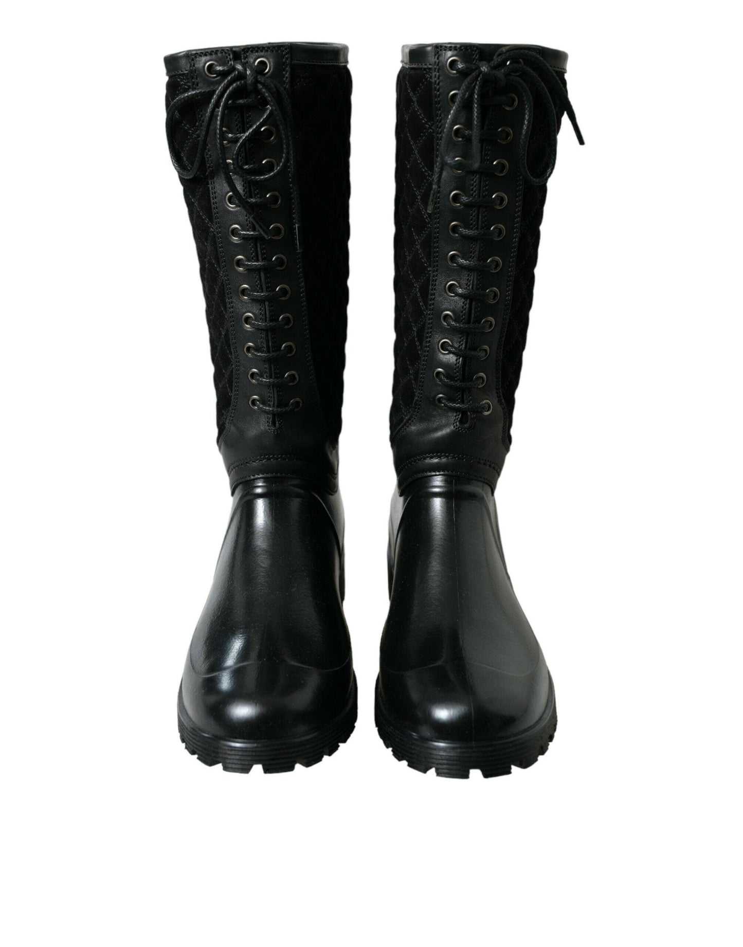 Dolce &amp; Gabbana – Regenstiefel „Chioggia“ aus Wildleder in Schwarz