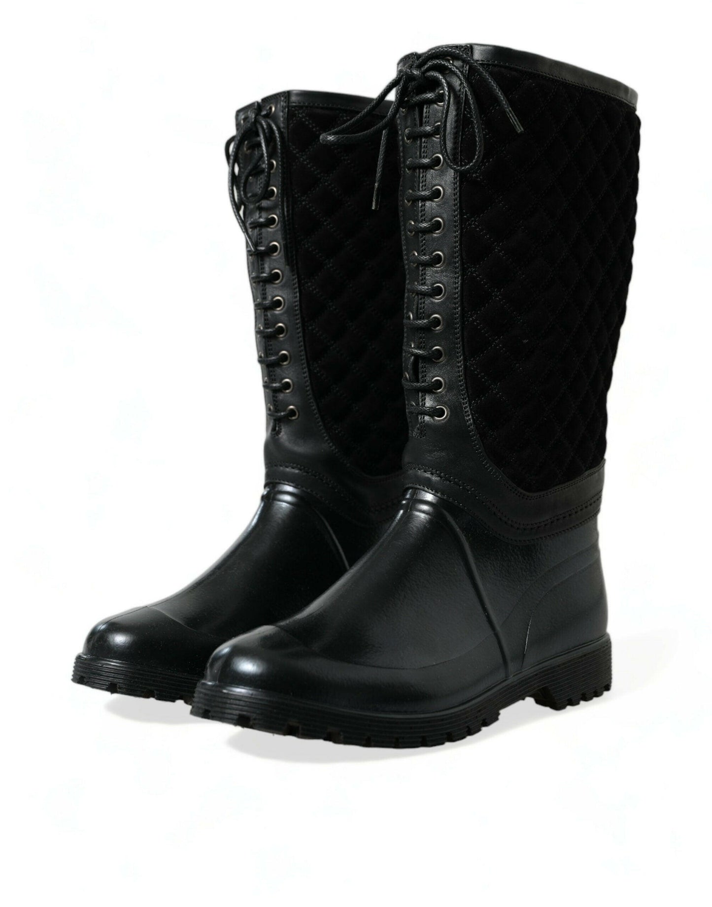 Dolce &amp; Gabbana – Regenstiefel „Chioggia“ aus Wildleder in Schwarz