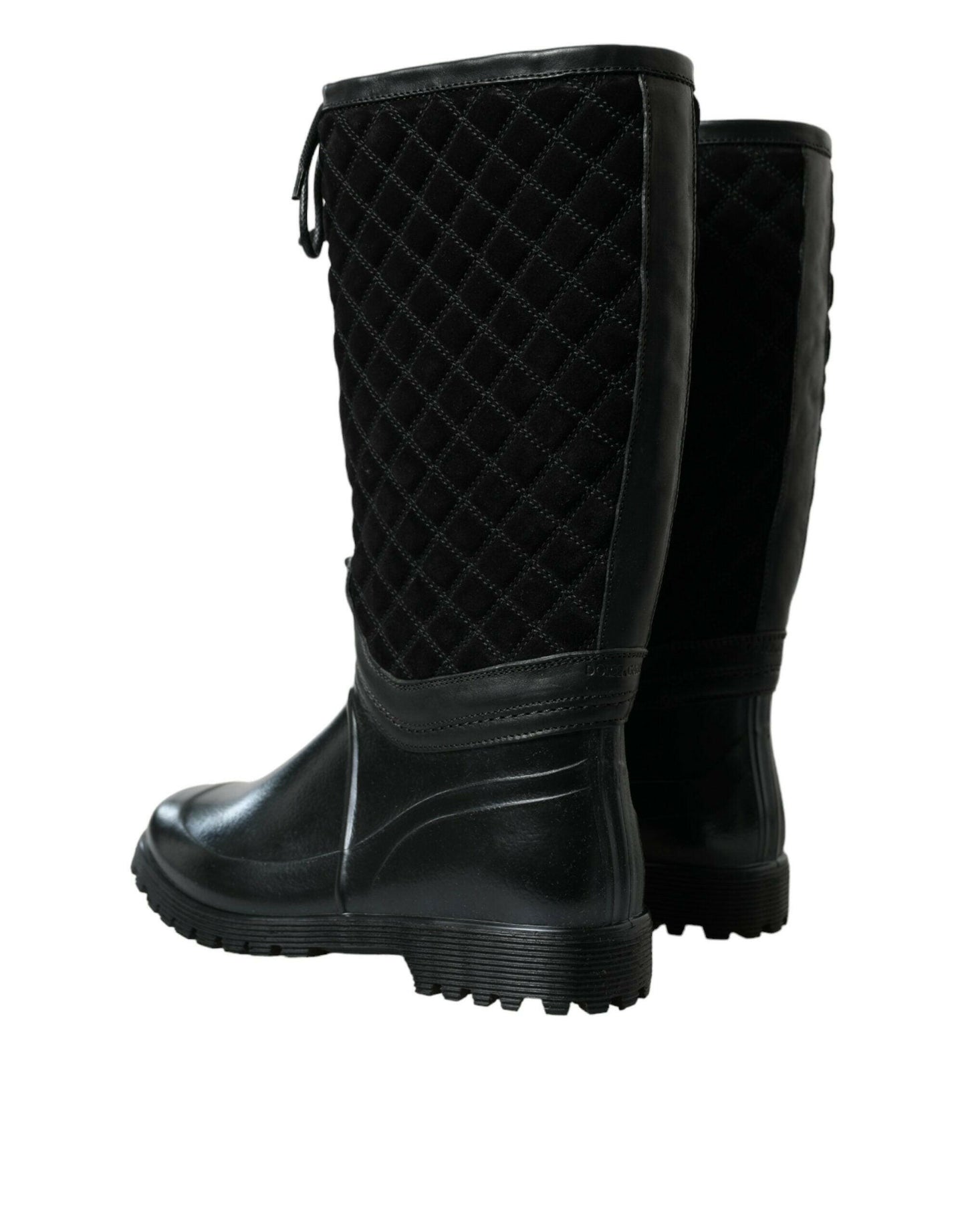 Dolce &amp; Gabbana – Regenstiefel „Chioggia“ aus Wildleder in Schwarz