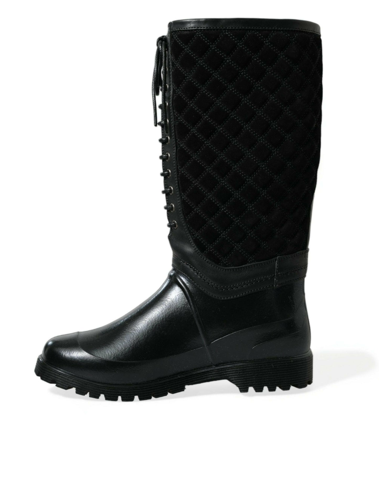 Dolce &amp; Gabbana – Regenstiefel „Chioggia“ aus Wildleder in Schwarz