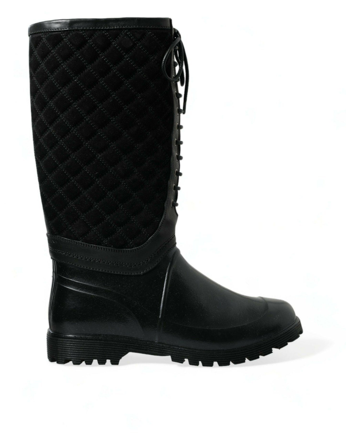 Dolce &amp; Gabbana – Regenstiefel „Chioggia“ aus Wildleder in Schwarz