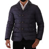 Dolce & Gabbana Blue Silk Goat Coat Blouson Winter Jacket