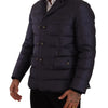 Dolce & Gabbana Blue Silk Goat Coat Blouson Winter Jacket