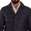 Dolce & Gabbana Blue Silk Goat Coat Blouson Winter Jacket