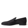 Dolce & Gabbana Black Brocade Men Slip On Loafer Dress Shoes