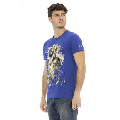 Trussardi Action Blaues Baumwoll-T-Shirt