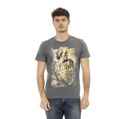 Trussardi Action Graues Baumwoll-T-Shirt für Herren