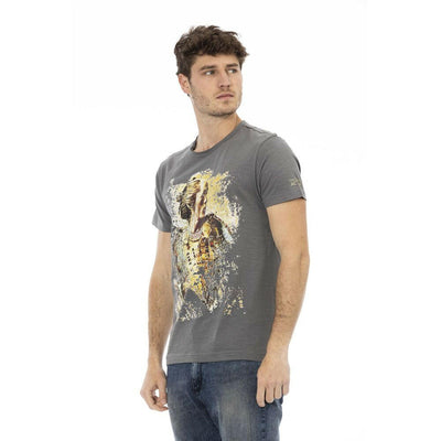 Trussardi Action Graues Baumwoll-T-Shirt für Herren