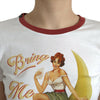 Dolce & Gabbana White Bring Me To The Moon T-shirt Top