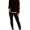 Dolce &amp; Gabbana Bordeaux Samt Pullover mit Rundhalsausschnitt