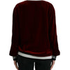 Dolce &amp; Gabbana Bordeaux Samt Pullover mit Rundhalsausschnitt