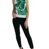 Dolce & Gabbana White Banana Leaf Print Crew Neck Tank Top