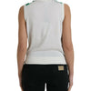 Dolce & Gabbana White Banana Leaf Print Crew Neck Tank Top