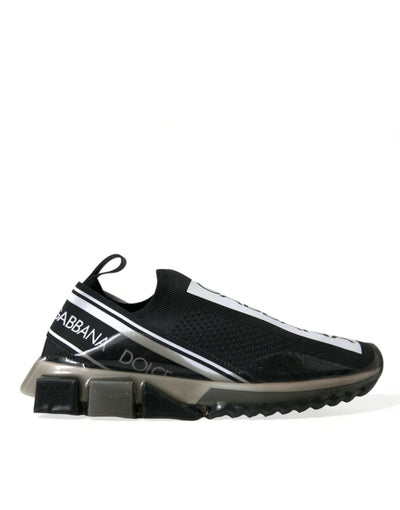 Dolce &amp; Gabbana Schwarz-Weiß Slip-On Sneakers Sorrento Schuhe
